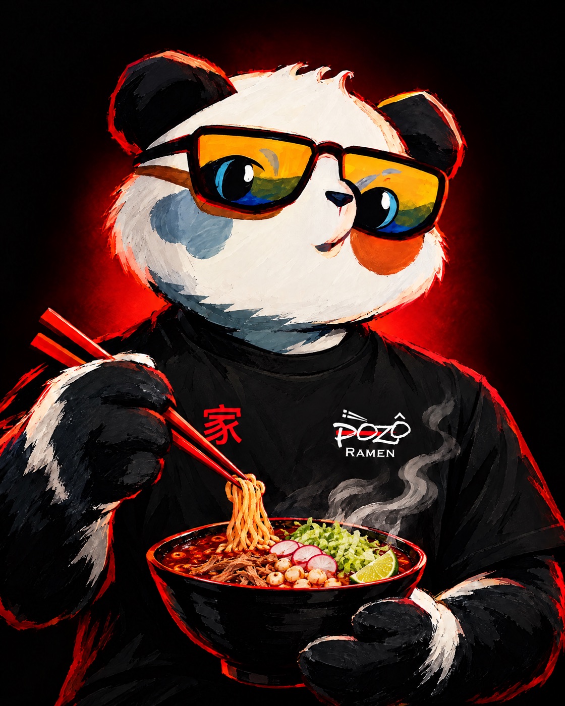 Panda Pozô con la playera